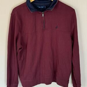 Nautica 1/4 zip  Maroon Pullover Medium